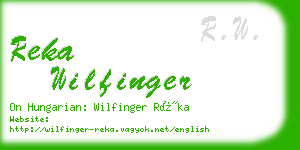reka wilfinger business card